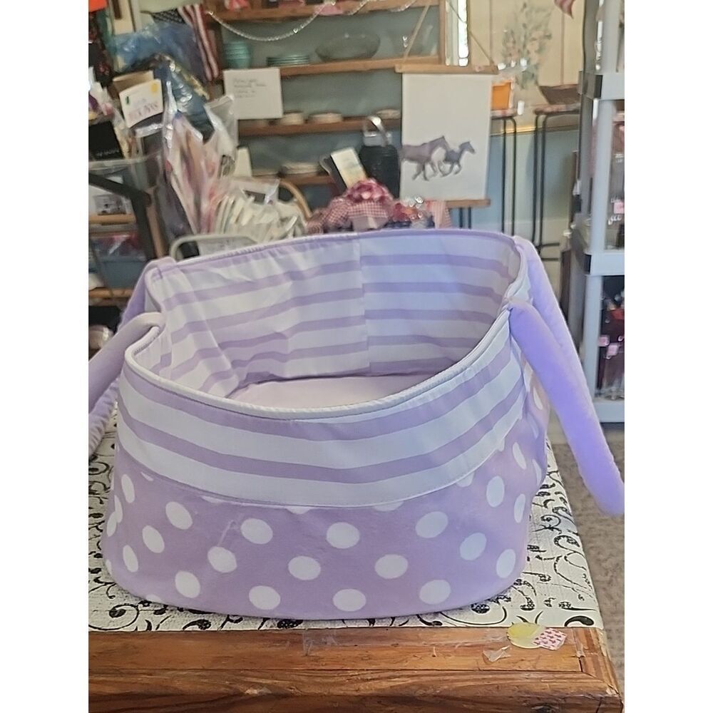 Reborn Lavender Polka Dot & Stripe Fabric Bassinet